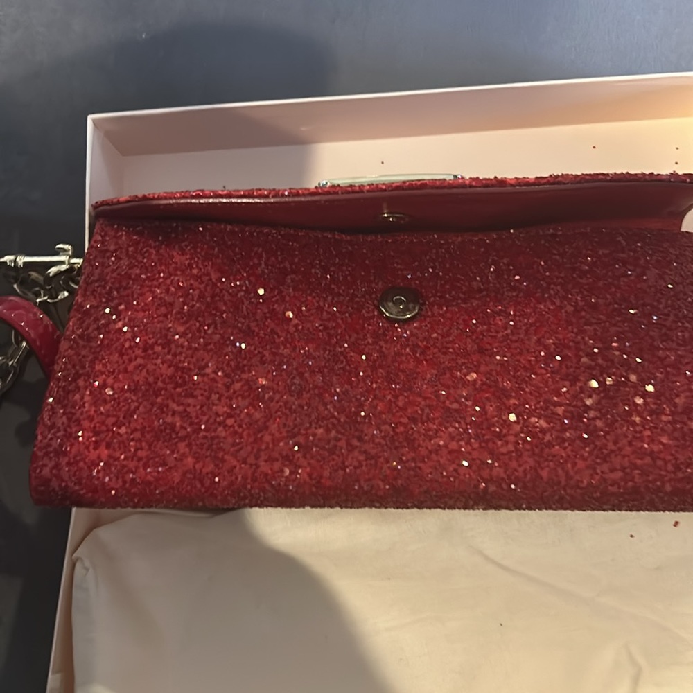 Jimmy Choo sparkly red clutch